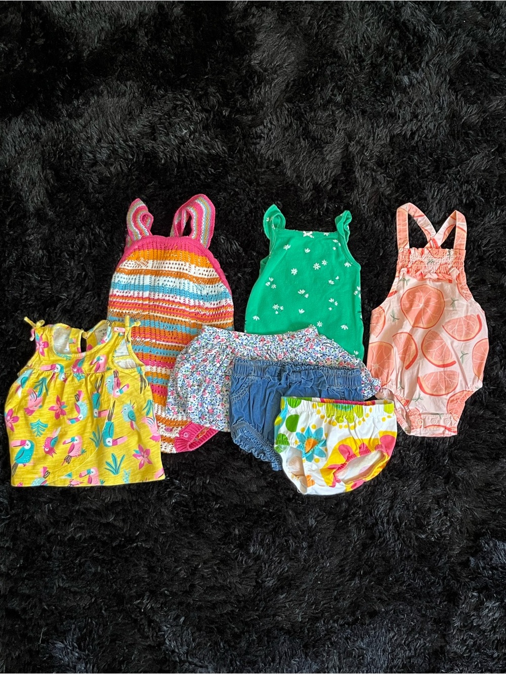 COTTON 6-9 Months Girl BRIGHT 7 Piece Bundle. Live Show Listing. $10 start.